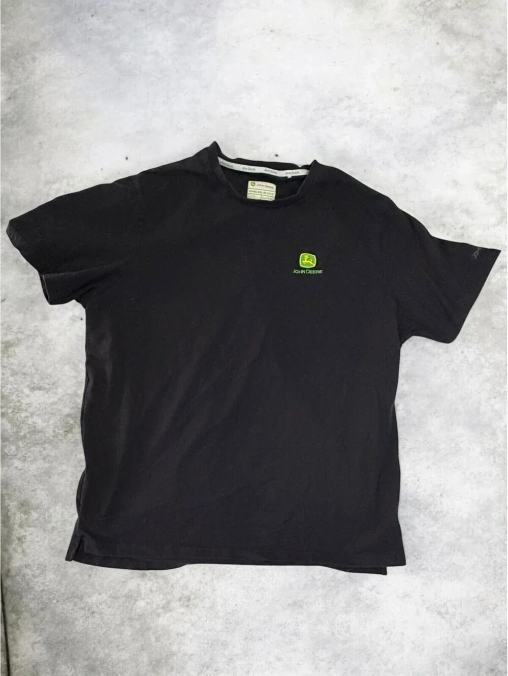 John Deere Men's Black Cotton T-Shirt XXL with Logo